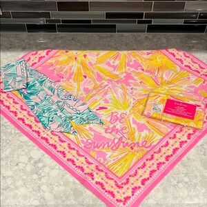 Lilly Pulitzer Pink and Yellow Sunshine Scarves and Headband